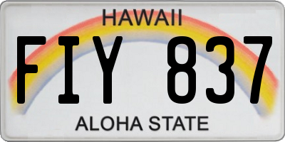 HI license plate FIY837