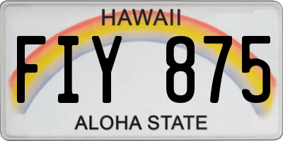 HI license plate FIY875