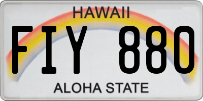 HI license plate FIY880