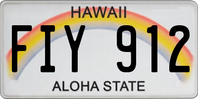 HI license plate FIY912