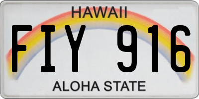 HI license plate FIY916
