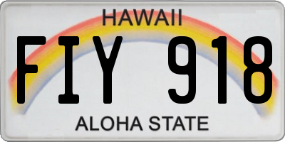 HI license plate FIY918