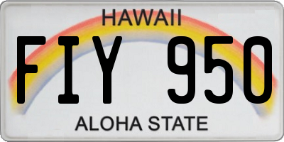 HI license plate FIY950