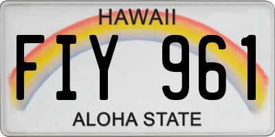 HI license plate FIY961