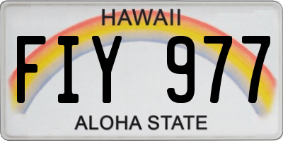 HI license plate FIY977
