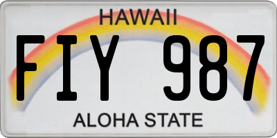 HI license plate FIY987