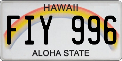 HI license plate FIY996