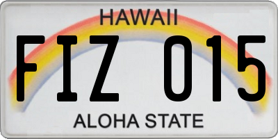 HI license plate FIZ015