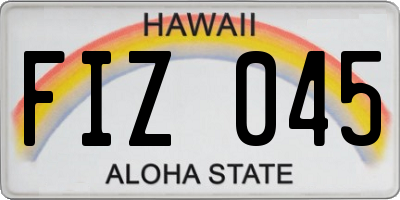 HI license plate FIZ045