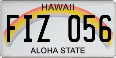 HI license plate FIZ056