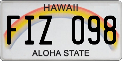 HI license plate FIZ098