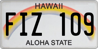 HI license plate FIZ109