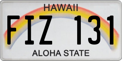 HI license plate FIZ131