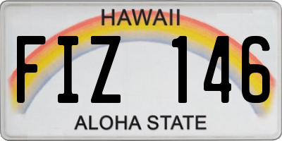 HI license plate FIZ146