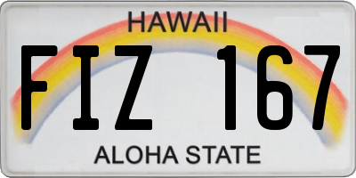HI license plate FIZ167