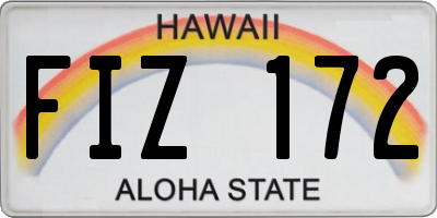 HI license plate FIZ172