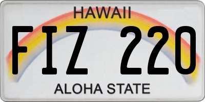 HI license plate FIZ220