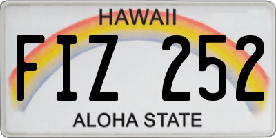 HI license plate FIZ252