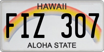 HI license plate FIZ307
