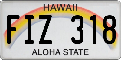 HI license plate FIZ318