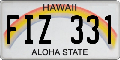HI license plate FIZ331