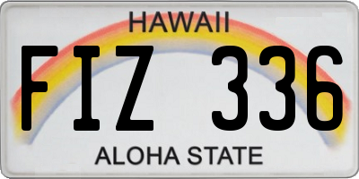 HI license plate FIZ336