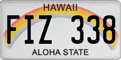 HI license plate FIZ338