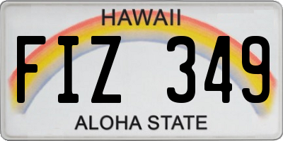HI license plate FIZ349