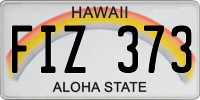HI license plate FIZ373
