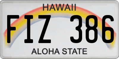 HI license plate FIZ386