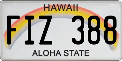 HI license plate FIZ388