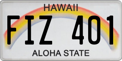 HI license plate FIZ401