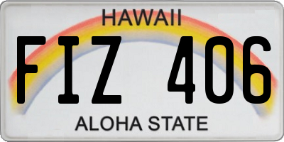 HI license plate FIZ406
