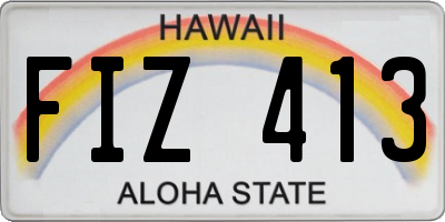 HI license plate FIZ413