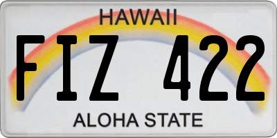 HI license plate FIZ422