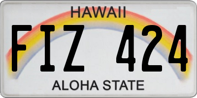 HI license plate FIZ424