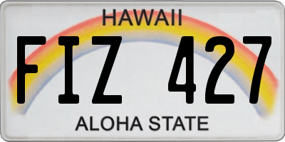 HI license plate FIZ427