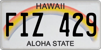 HI license plate FIZ429