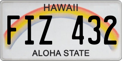 HI license plate FIZ432