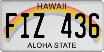 HI license plate FIZ436