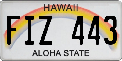 HI license plate FIZ443