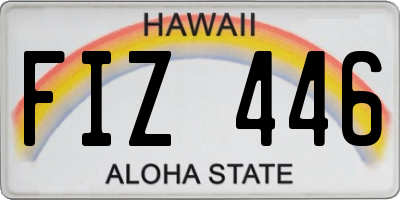 HI license plate FIZ446