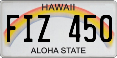 HI license plate FIZ450
