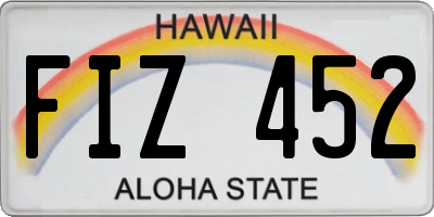 HI license plate FIZ452