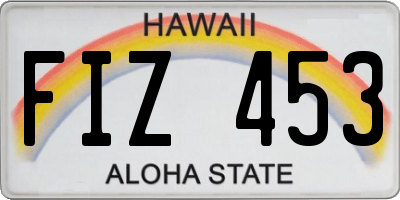 HI license plate FIZ453