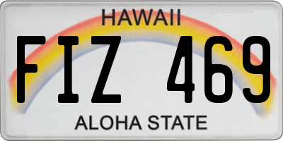 HI license plate FIZ469