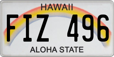 HI license plate FIZ496