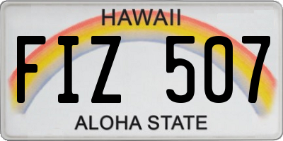HI license plate FIZ507