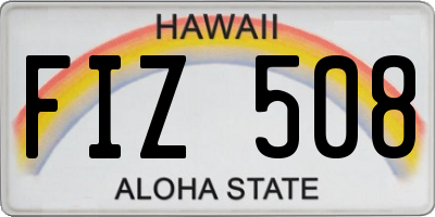 HI license plate FIZ508