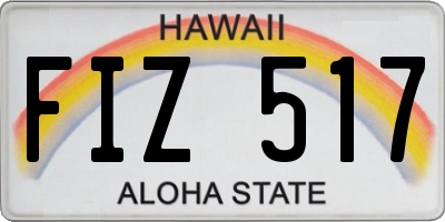 HI license plate FIZ517